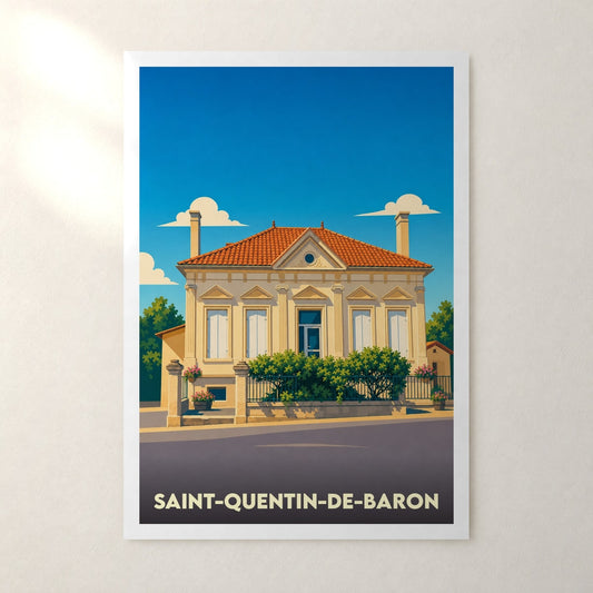 Affiche Saint-Quentin-de-Baron – sans cadre, accrochée au mur