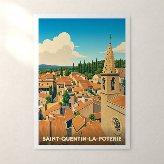 Affiche Saint-Quentin-la-Poterie – sans cadre, accrochée au mur