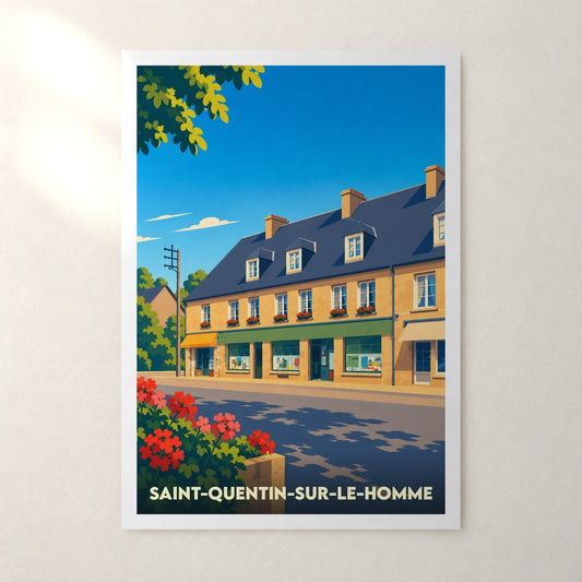 Affiche Saint-Quentin-sur-le-Homme – sans cadre, accrochée au mur