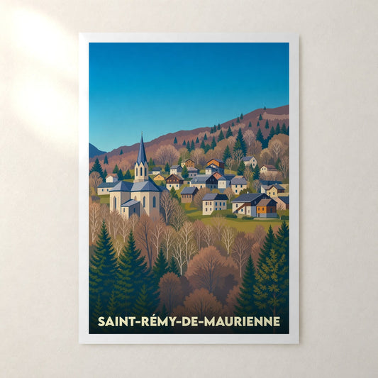 Affiche Saint-Rémy-de-Maurienne – sans cadre, accrochée au mur
