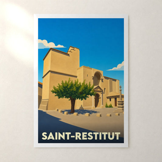 Affiche Saint-Restitut – sans cadre, accrochée au mur