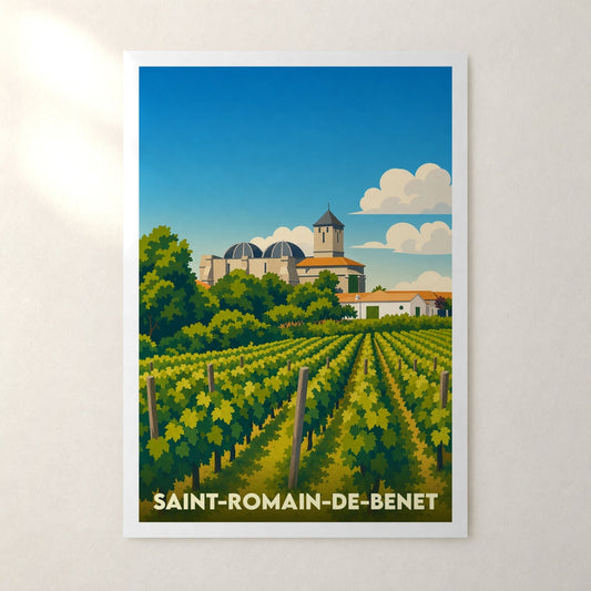 Affiche Saint-Romain-de-Benet – sans cadre, accrochée au mur