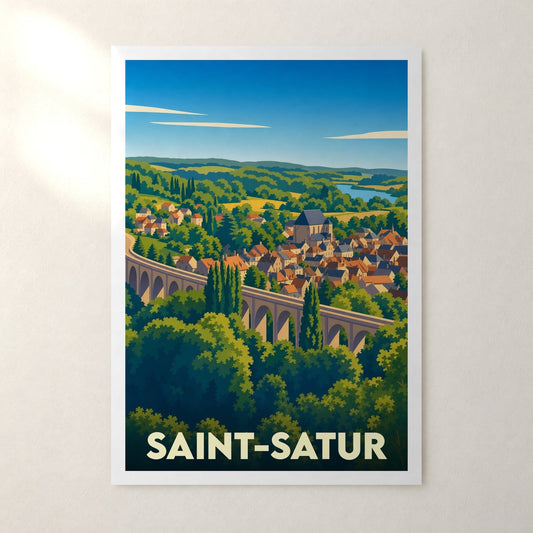Affiche Saint-Satur – sans cadre, accrochée au mur