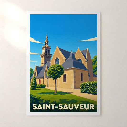 Affiche Saint-Sauveur (Finistère) – sans cadre, accrochée au mur