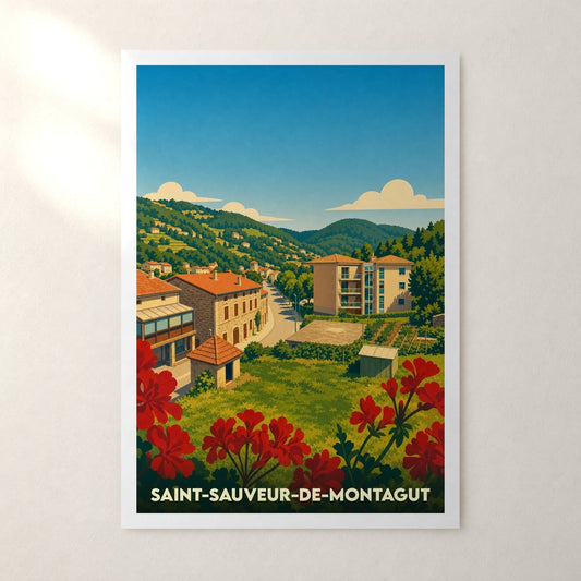 Affiche Saint-Sauveur-de-Montagut – sans cadre, accrochée au mur