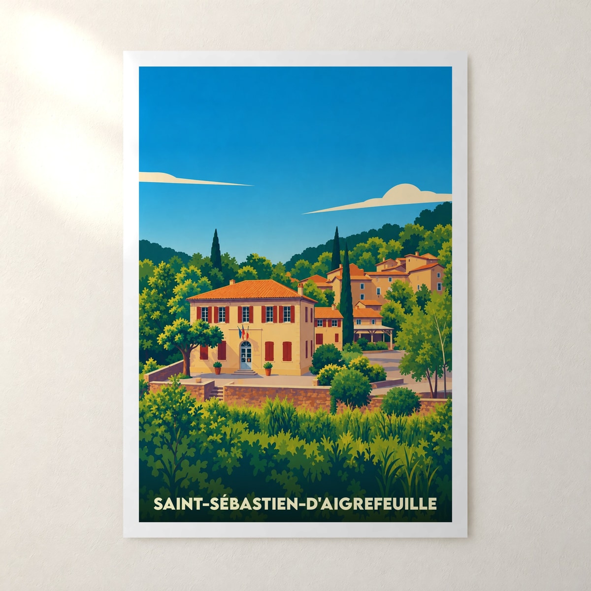 Affiche Saint-Sébastien-d'Aigrefeuille – sans cadre, accrochée au mur