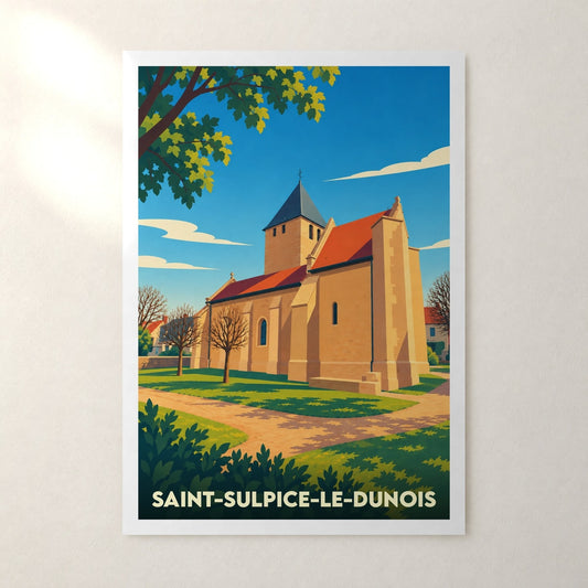 Affiche Saint-Sulpice-le-Dunois – sans cadre, accrochée au mur