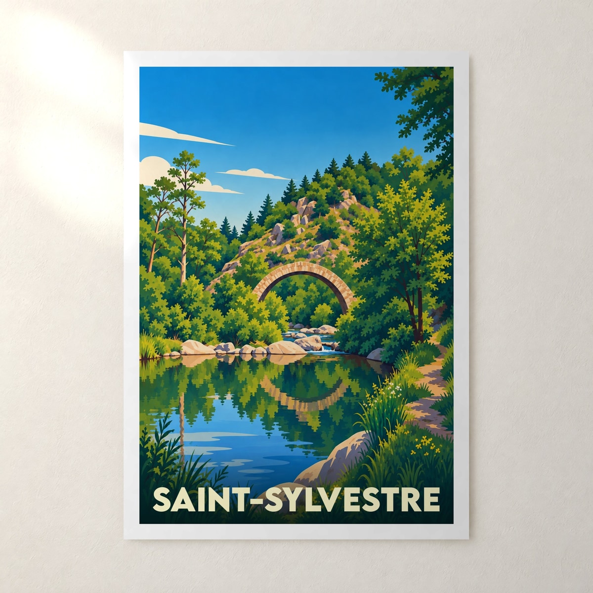 Affiche Saint-Sylvestre (Ardèche) – sans cadre, accrochée au mur