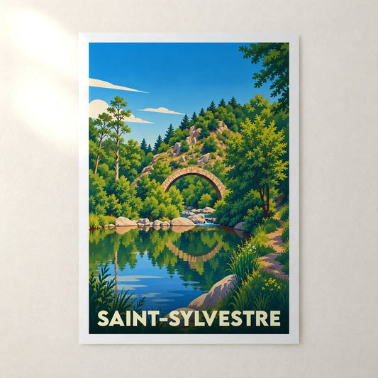 Affiche Saint-Sylvestre (Ardèche) – sans cadre, accrochée au mur