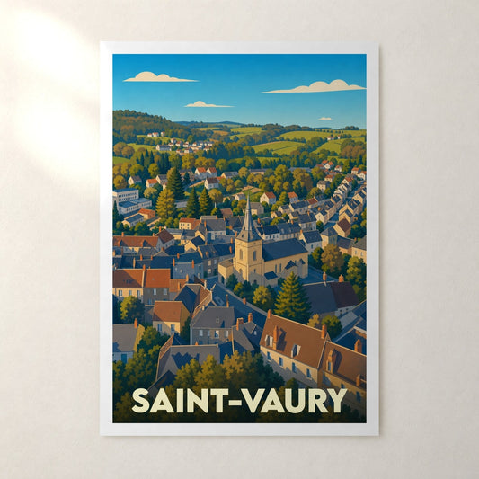 Affiche Saint-Vaury – sans cadre, accrochée au mur