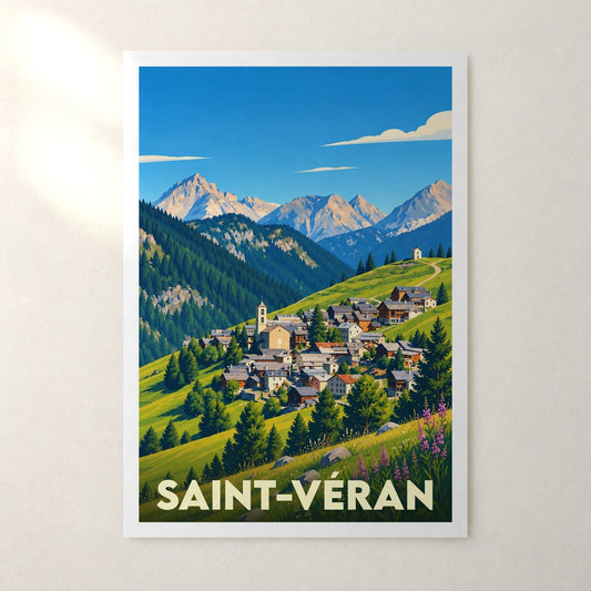 Affiche Saint-Véran – sans cadre, accrochée au mur