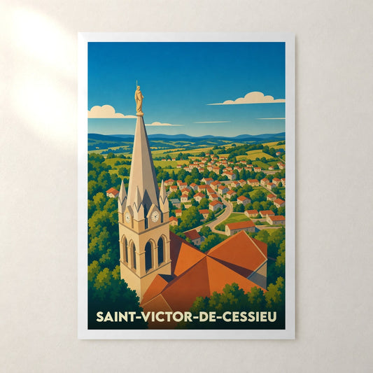Affiche Saint-Victor-de-Cessieu – sans cadre, accrochée au mur