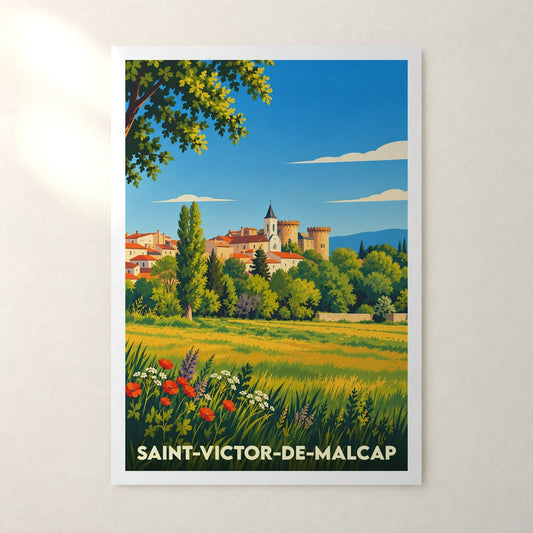 Affiche Saint-Victor-de-Malcap – sans cadre, accrochée au mur