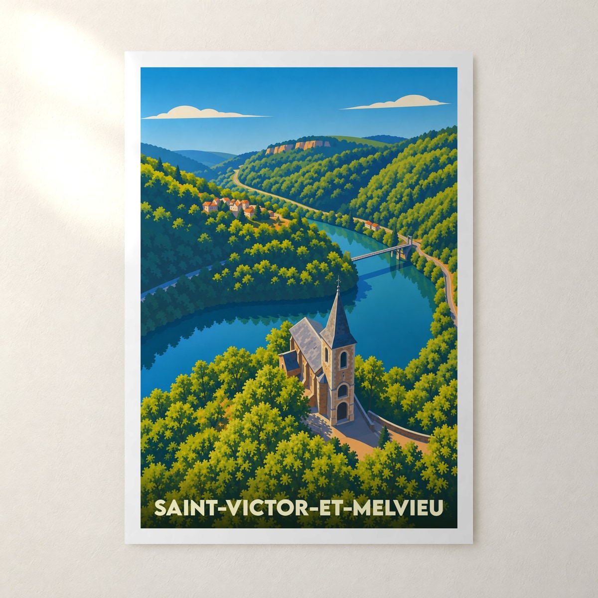 Affiche Saint-Victor-et-Melvieu – sans cadre, accrochée au mur