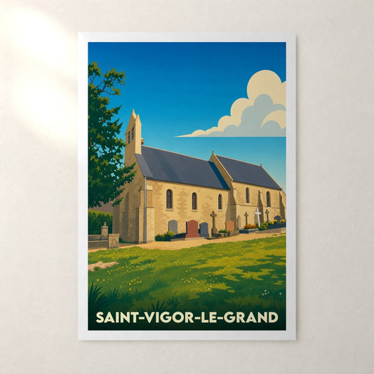 Affiche Saint-Vigor-le-Grand – sans cadre, accrochée au mur