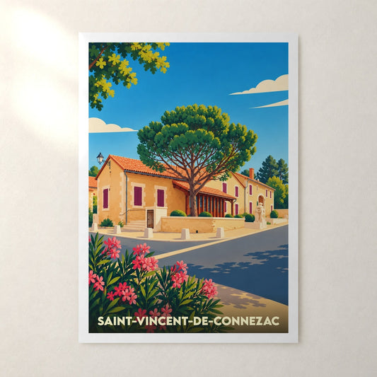 Affiche Saint-Vincent-de-Connezac – sans cadre, accrochée au mur