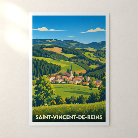 Affiche Saint-Vincent-de-Reins – sans cadre, accrochée au mur