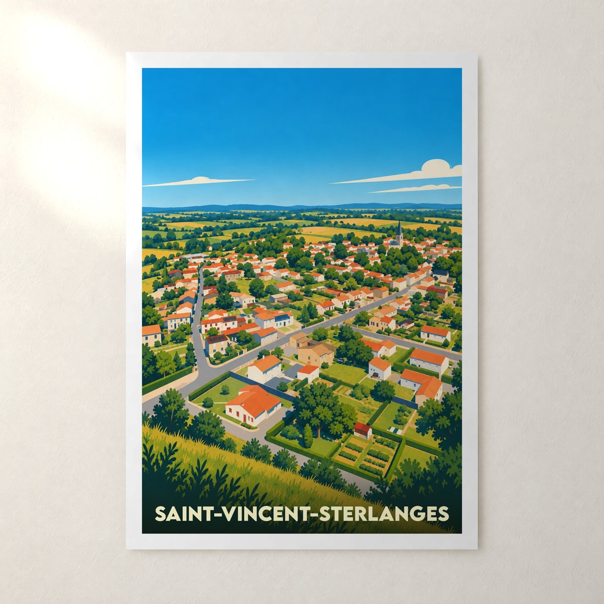 Affiche Saint-Vincent-Sterlanges – sans cadre, accrochée au mur