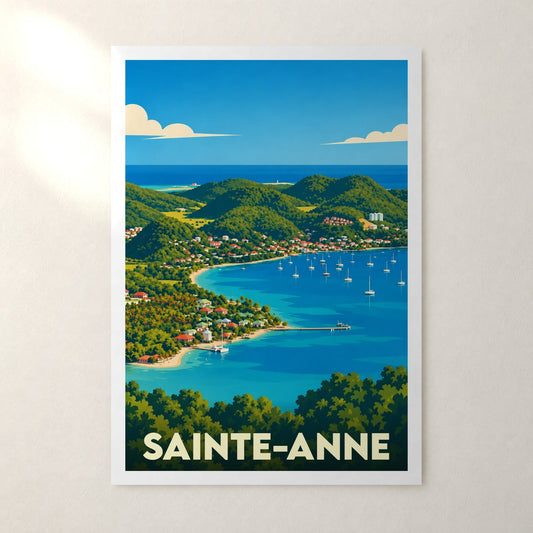 Affiche Sainte-Anne (Martinique) – sans cadre, accrochée au mur