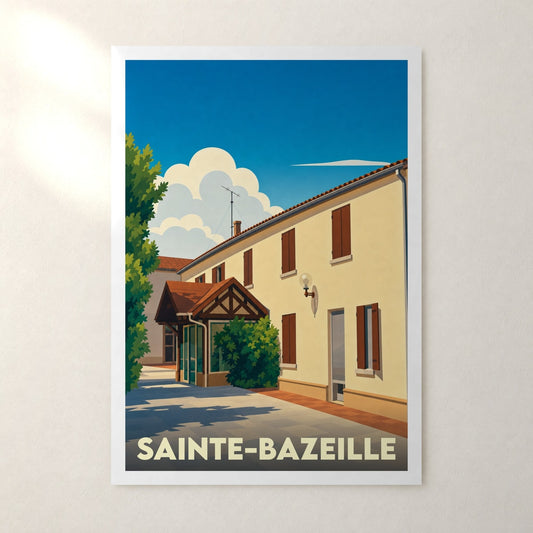 Affiche Sainte-Bazeille – sans cadre, accrochée au mur