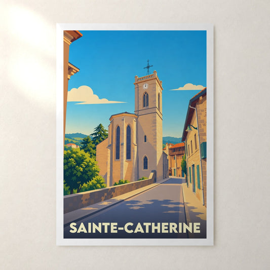 Affiche Sainte-Catherine (Rhône) – sans cadre, accrochée au mur