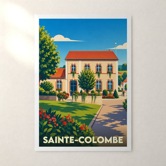 Affiche Sainte-Colombe (Seine-et-Marne) – sans cadre, accrochée au mur