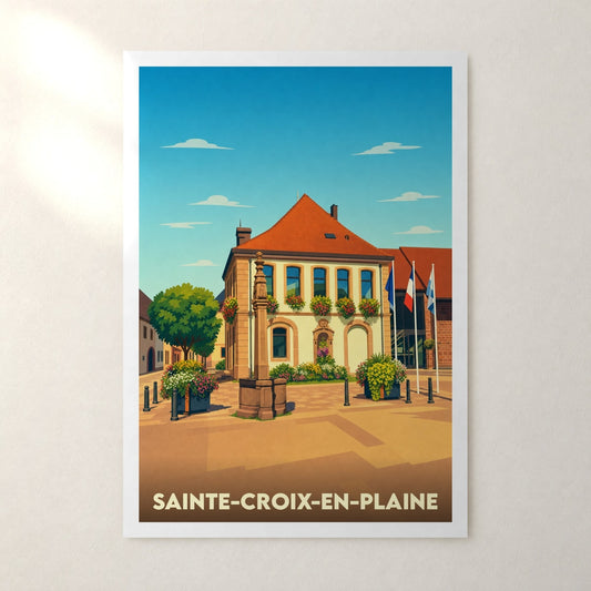 Affiche Sainte-Croix-en-Plaine – sans cadre, accrochée au mur