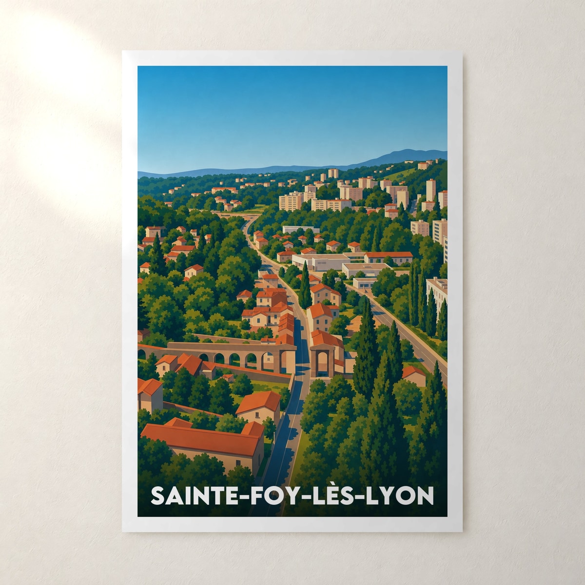 Affiche Sainte-Foy-lès-Lyon – sans cadre, accrochée au mur