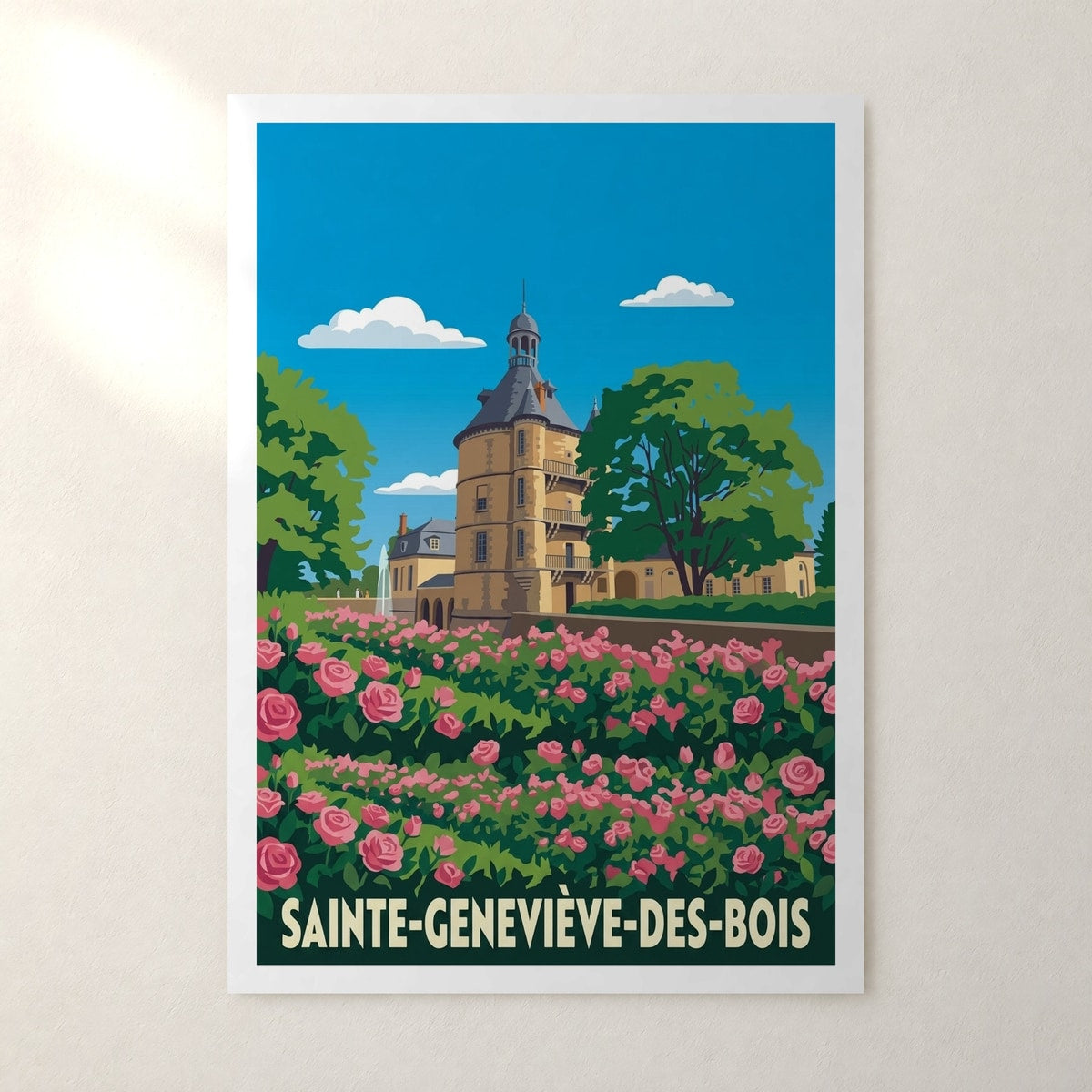 Affiche Sainte-Geneviève-des-Bois – sans cadre, accrochée au mur