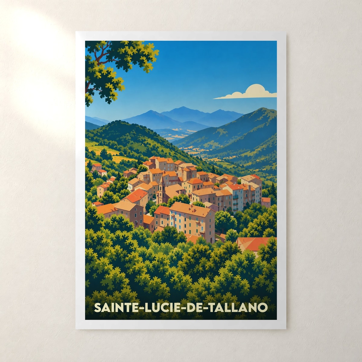 Affiche Sainte-Lucie-de-Tallano – sans cadre, accrochée au mur