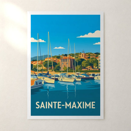 Affiche Sainte-Maxime – sans cadre, accrochée au mur