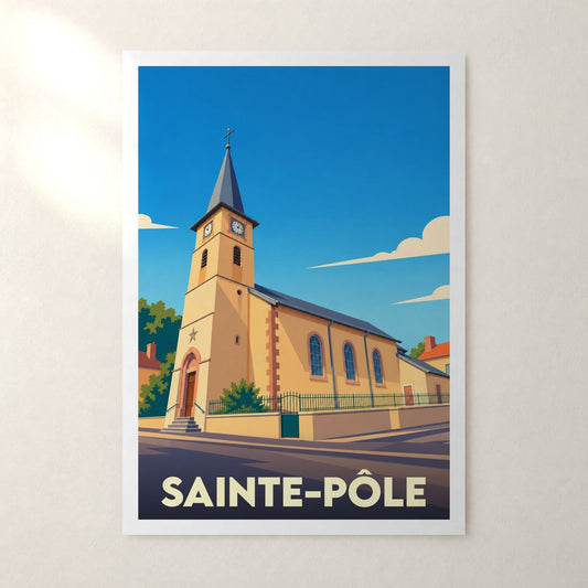 Affiche Sainte-Pôle – sans cadre, accrochée au mur
