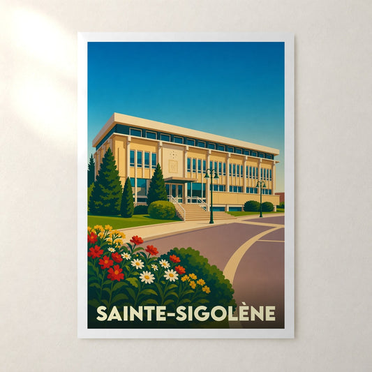 Affiche Sainte-Sigolène – sans cadre, accrochée au mur