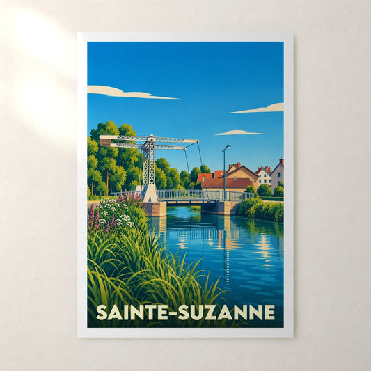 Affiche Sainte-Suzanne (Doubs) – sans cadre, accrochée au mur