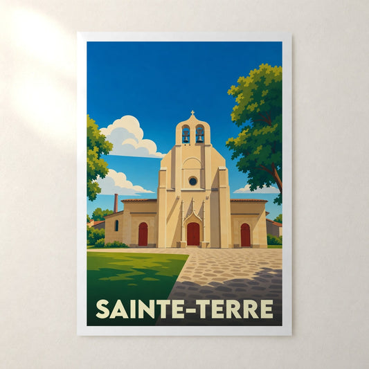 Affiche Sainte-Terre – sans cadre, accrochée au mur