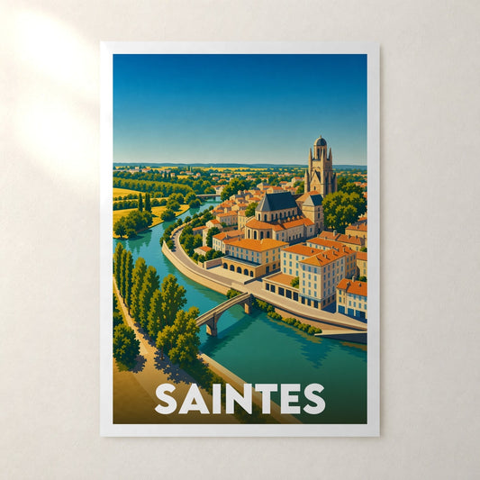 Affiche Saintes – sans cadre, accrochée au mur