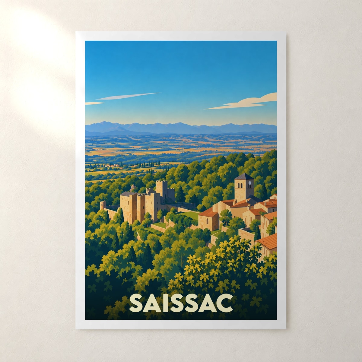 Affiche Saissac – sans cadre, accrochée au mur
