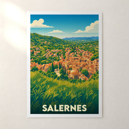 Affiche Salernes – sans cadre, accrochée au mur