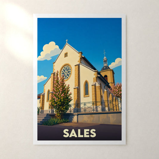 Affiche Sales – sans cadre, accrochée au mur