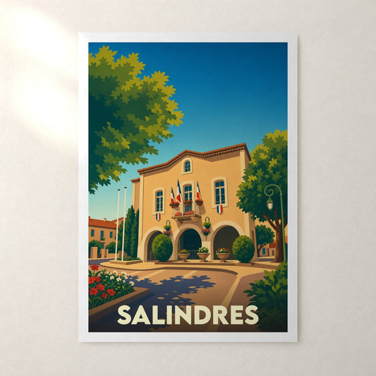 Affiche Salindres – sans cadre, accrochée au mur