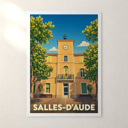 Affiche Salles-d'Aude – sans cadre, accrochée au mur