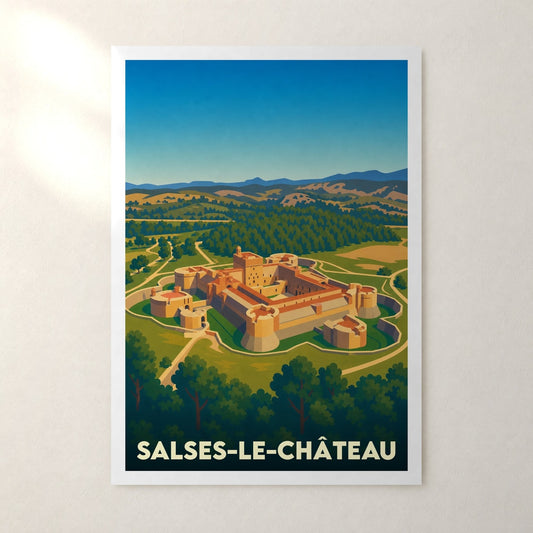 Affiche Salses-le-Château – sans cadre, accrochée au mur