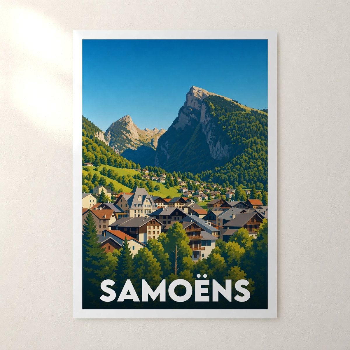 Affiche Samoëns – sans cadre, accrochée au mur