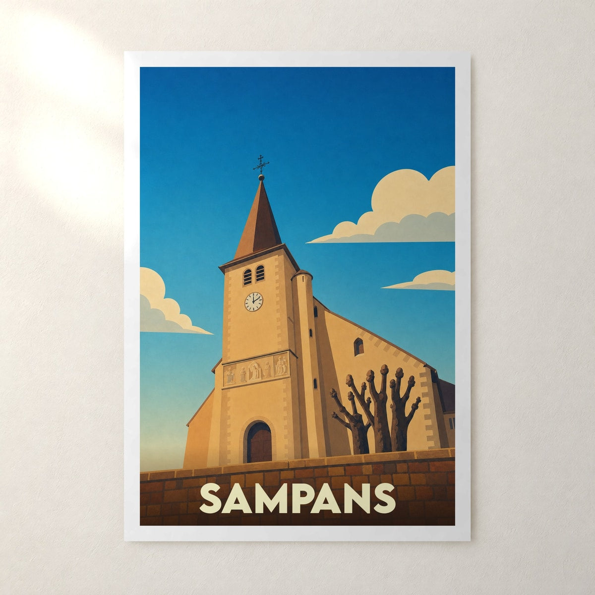 Affiche Sampans – sans cadre, accrochée au mur