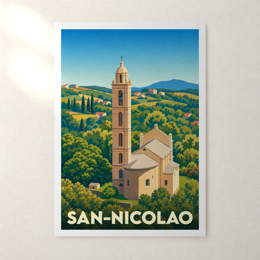 Affiche San-Nicolao – sans cadre, accrochée au mur