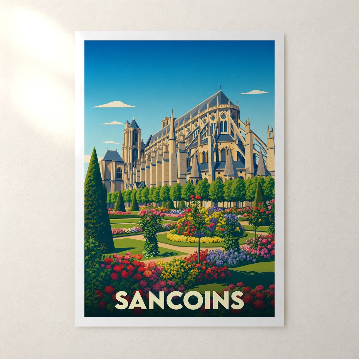 Affiche Sancoins – sans cadre, accrochée au mur