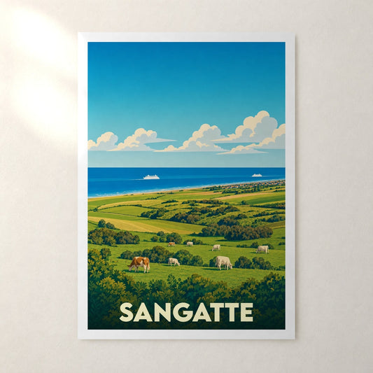 Affiche Sangatte – sans cadre, accrochée au mur