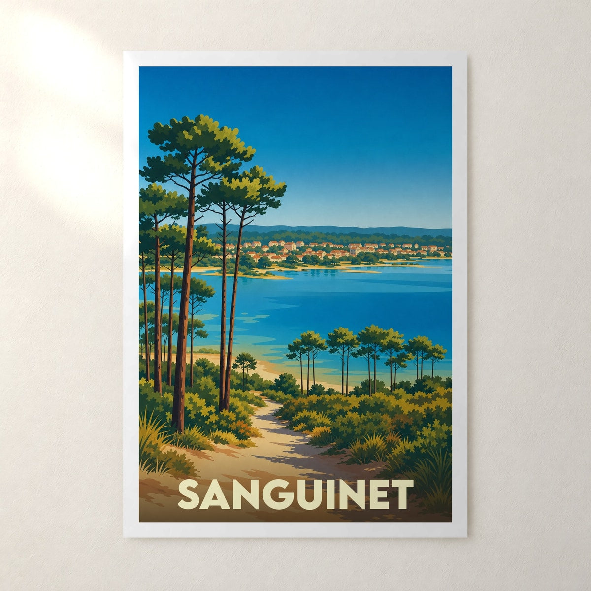 Affiche Sanguinet – sans cadre, accrochée au mur