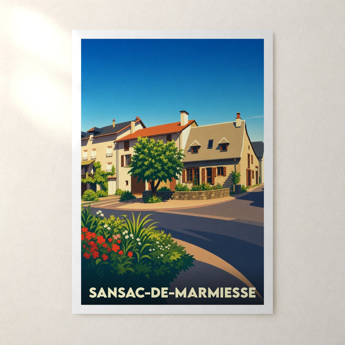 Affiche Sansac-de-Marmiesse – sans cadre, accrochée au mur