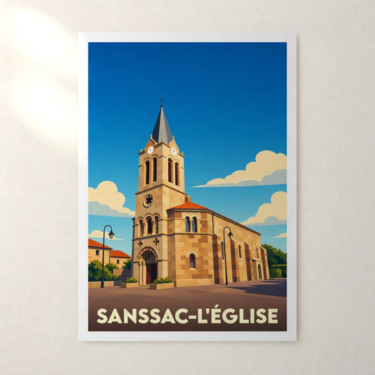 Affiche Sanssac-l'Église – sans cadre, accrochée au mur